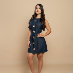 Vestido Corto de Broches