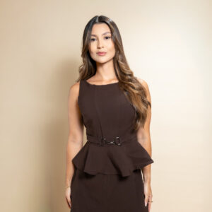 Blusa sin magas café
