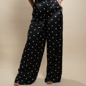 Pantalón Negro con Lunares Blancos