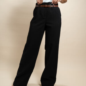 Pantalón negro con faja café