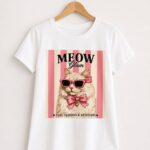 Camiseta Blanca Estampado Gatito r