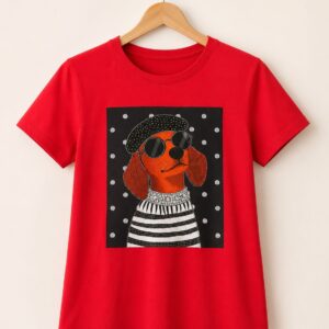 Camiseta Roja estampado perrito