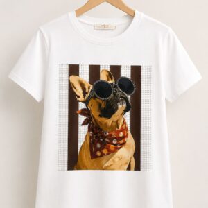 Camiseta Blanca Estampado Perrito