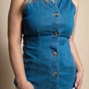 Blusa Azul sin Mangas